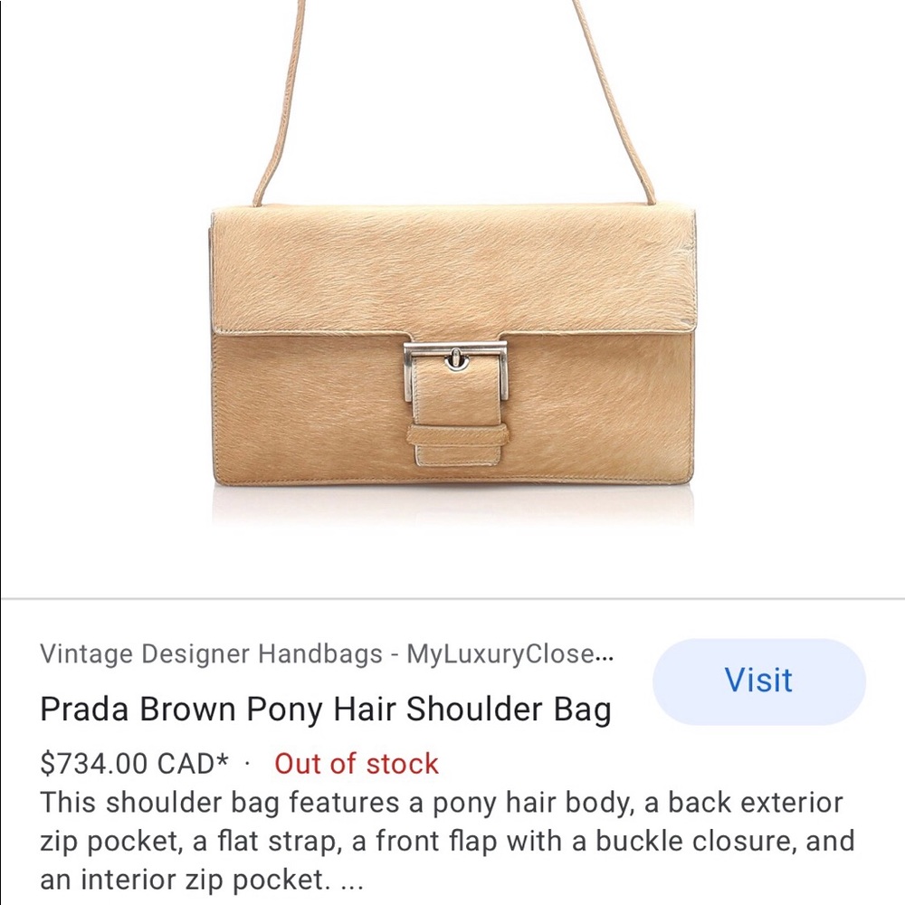 Prada Brown Pony Hair Shoulder Bag